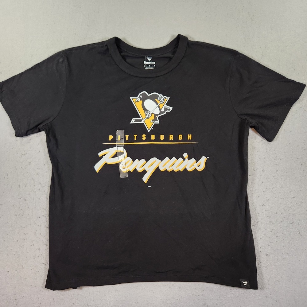 Fanatics Pittsburgh Penguins NHL Hockey T-Shirt Youth Large Black NWT